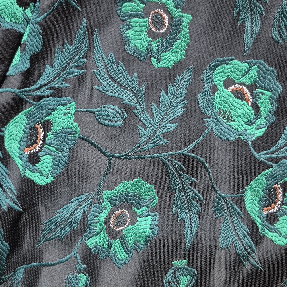 J. Crew Emmie Poppy A-line Black & Green Lined Skirt Size 4, New With Tags - Picture 14 of 16